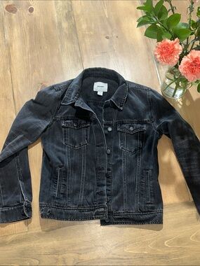 Old Navy Washed Black Denim Jean Jacket